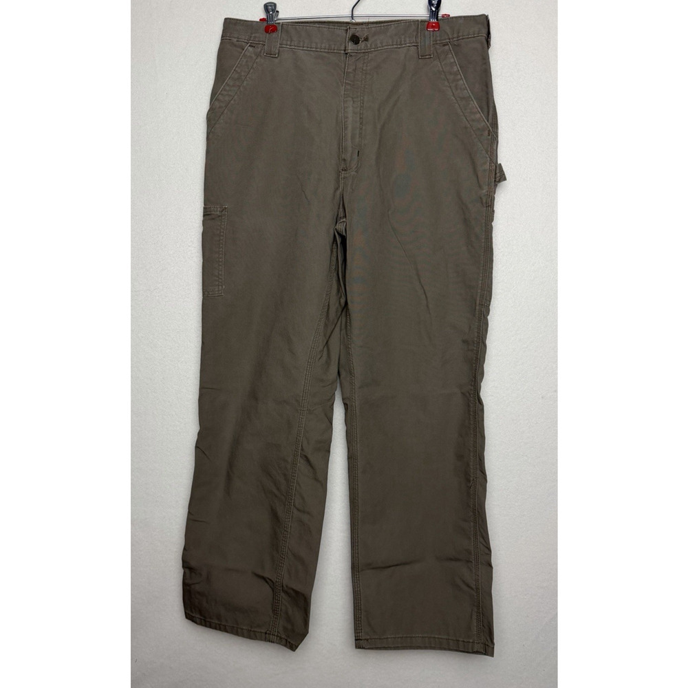 Carhartt Men's Light Brown Work Pants Size 36x30 Loose Fit Utility Durable